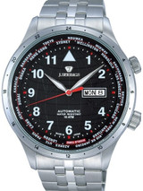J. Springs 45mm Automatic 21-Jewel World Time Watch with Day