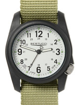 Bertucci DX3 Field Resin Watch, Patrol Green?äó Nylon Strap, White Dial - 11038