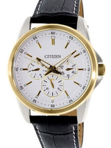 Citizen Two-Tone 42mm Dress Watch with Three Sub-Dials and a Leather Strap #AG8344-06A