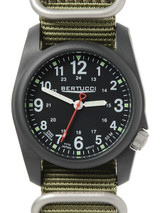 Bertucci DX3 Field Poly Resin Watch, Heavy Duty Nylon Strap, Black Dial - 11012