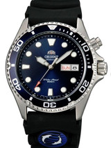 Scratch and Dent - Orient Ray Blue Dial 21-Jewel Automatic Dive Watch on Rubber Strap #EM6500CD-SND2