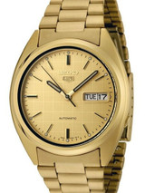 Seiko 5 Automatic Watch with Goldtone Case and Matching Bracelet #SNXL72