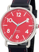 Projects 40mm Red Witherspoon Quartz Watch with Leather Strap #7106R