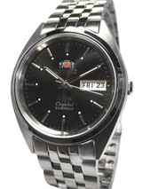 Orient Automatic Watch with Black Dial, Day-Date and SS Bracelet #AB0000AB