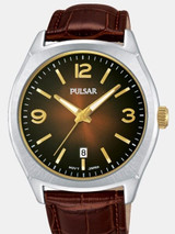 Pulsar Quartz Watch with 42mm Case and Captivating Brown Dial #PS9485