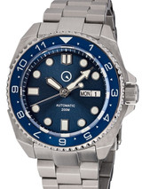 Islander Blue Automatic Dive Watch with AR Double-Dome Sapphire Crystal, and Luminous Dual-Time Ceramic Bezel Insert #ISL-27