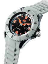 40Nine Black Plastic 40mm Case with Grey Silicone Rubber Strap #40NINE03-GREY20