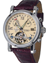 Aeromatic 1912 Automatic Open Heart Watch with Month, Day, and Pointer Date #A1422