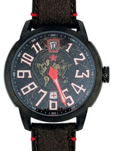 Red Star Jump Hour Automatic Watch AR Sapphire Crystal #8176G-A