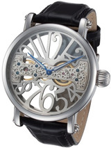 Rougois Open-Face, Bridge Mechanical Hand Wind Watch w/Blue Hands RS294S-BLK