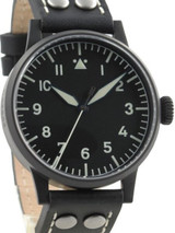 Laco Damme Black PVD Quartz Pilot Watch with Sapphire Crystal #861792