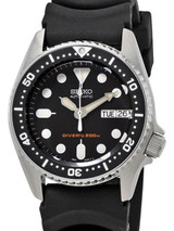 Scratch and Dent - Seiko Black 21-Jewel Automatic Dive Watch with Rubber Strap #SKX013K1 4