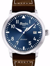 Mondia 1946 Aviator Dial Watch with Brown Leather Strap #MI-780-SS-04BL-CP