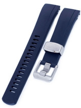 Crafter Blue 22mm Curved-End Rubber Watch Strap for Seiko Samurai #CB09-B