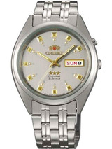 Orient Automatic Watch with Grey Dial, Day-Date and SS Bracelet #EM0401NK