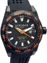 Locman Stealth 300 Meter Automatic Dive Watch with 46mm Titanium and Carbon Fiber Case #216BKPVCRBORBK