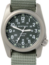 Bertucci A-2T Vintage Marine Green Titanium Watch with Olive Drab Nylon Strap #12030