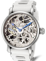 Rougois Hand Wind Decorated Skeleton Movement Watch on White Strap #RSSWSB Rougois Hand Wind Decorated Skeleton Movement Watch on White Strap #RSSWSB