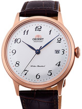 Orient Bambino 5th-Gen Automatic Dress Watch with White Dial, Arabic Numerals #RA-AC0001S10A