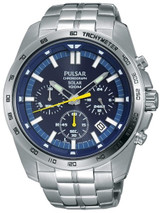 Pulsar Solar Quartz Chronograph Watch with Stopwatch and 24-Hour Sub-Dial #PZ5001