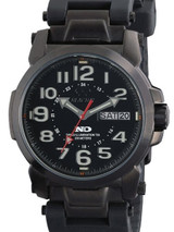 Reactor Atom Watch with Never Dark Illumination, Black Nitride Stainless Steel Case and Rubber Strap #68891