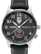 Junkers Iron Annie Big Date, Dual Time Watch with Corrugated Dial #6640-2