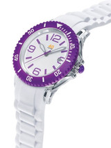 40Nine Clear Plastic 41.5mm Case with White Silicone Rubber Strap #40NINE03-PURPLE3
