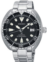 Seiko Baby Turtle Prospex Automatic Dive Watch with Black Dial and SS Bracelet #SRPC35J1