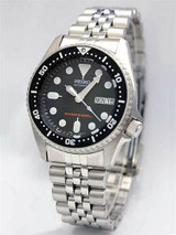 Scratch and Dent - Seiko Black Automatic Dive Watch with Stainless Steel Bracelet #SKX013K2 20