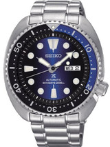 Seiko Turtle Prospex Automatic Dive Watch with Radiant Blue Dial and Stainless Steel Bracelet #SRPC25J1