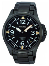 Seiko Black Ion-Plated 44mm 22-Jewel Automatic Sport Watch #SRP029K1