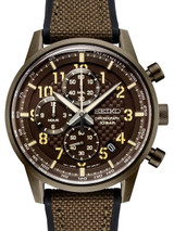 Seiko Quartz Chronograph with Stop-Watch and 12-hour Totalizer #SSB371