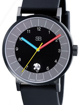 SB Swiss Quartz Watch with a 42mm Black Ion SS Case and a Sapphire Crystal #SB14.1-B