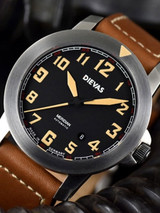 DIEVAS Meridian German Made Aviator Watch with Sapphire Crystal and 44mm Diameter Case 1