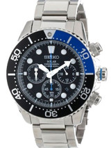 Seiko Solar Quartz Chronograph with Stop-Watch and 24-hour Sub-Dial  #SSC017