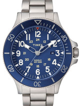Timex 43mm Allied Coastline Quartz Watch with Blue Dial and INDIGLO Night-Light #TW2R46000VQ