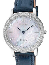 Citizen Ladies Eco-Drive Watch with MOP Dial and Swarovski Crystals #EX1480-15D