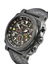Trintec Zulu-05 GMT Alarm Watch with Black PVD Steel Case #ZULU-05-GMTALM