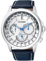 Citizen Eco-Drive Day and Date World Time Watch with Leather Strap