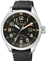 Citizen Military Watch Eco-Drive Black Dial with Black Nylon Strap #AW5000-24E