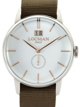 Locman 1960's Collection Big Date Quartz Dress Watch with 41mm Case #0252V08-00WHRGNG