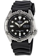 Seiko Automatic Black Dial 200M Dive Watch with Rubber Dive Strap #SKX171K