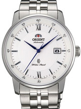 Orient Agent Automatic Dress Watch with Pin-Stripe White Dial and Sapphire Crystal #ER02003W