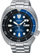 Seiko Turtle Prospex Automatic Dive Watch with Radiant Blue Dial and Stainless Steel Bracelet #SRPC25K1