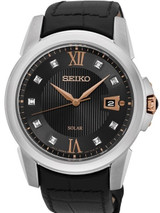 Seiko Le Grand Sport Solar Powered Watch with Nine Diamond Hour Markers #SNE427