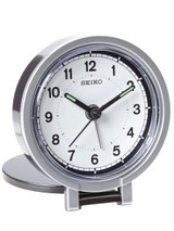 Seiko Travel Alarm Clock with Snooze, Dial Light and Fold-Out Stand #QHT011KLH