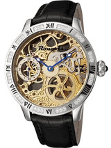 Limited Edition Rougois skeleton watch Steel with Crystals on the bezel #2270M-S-1 Limited Edition Rougois skeleton watch Steel with Crystals on the bezel #2270M-S-1