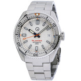 Islander White Waffle Dial Automatic Dive Watch with Flat AR Sapphire Crystal, 120-click Bezel #ISL-90