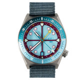 ADPT Series 1 GMT Titanium Field Watch with Aqua Berry Dial #ADPT-DT-AB