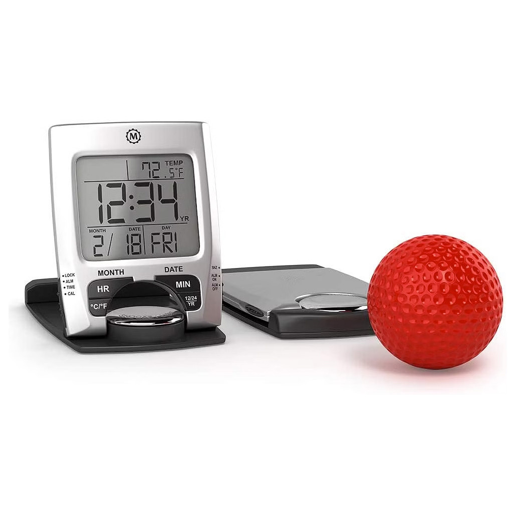Marathon Alarm Clock with with Calendar, Temperature, 12 or 24 Hour